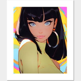 Retro Pop - Portrait Illustration - AI Posters and Art